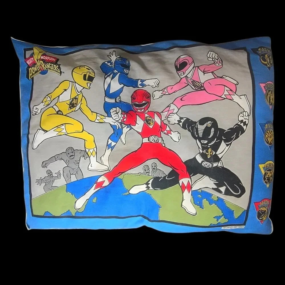 Vtg 1994 Mighty Morphin Power Rangers Pillow Rare Stitched Version Not The Case